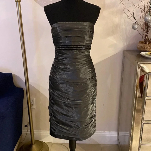 Carmen Marc Volvo metallic strapless dress size 4 - Picture 1 of 6